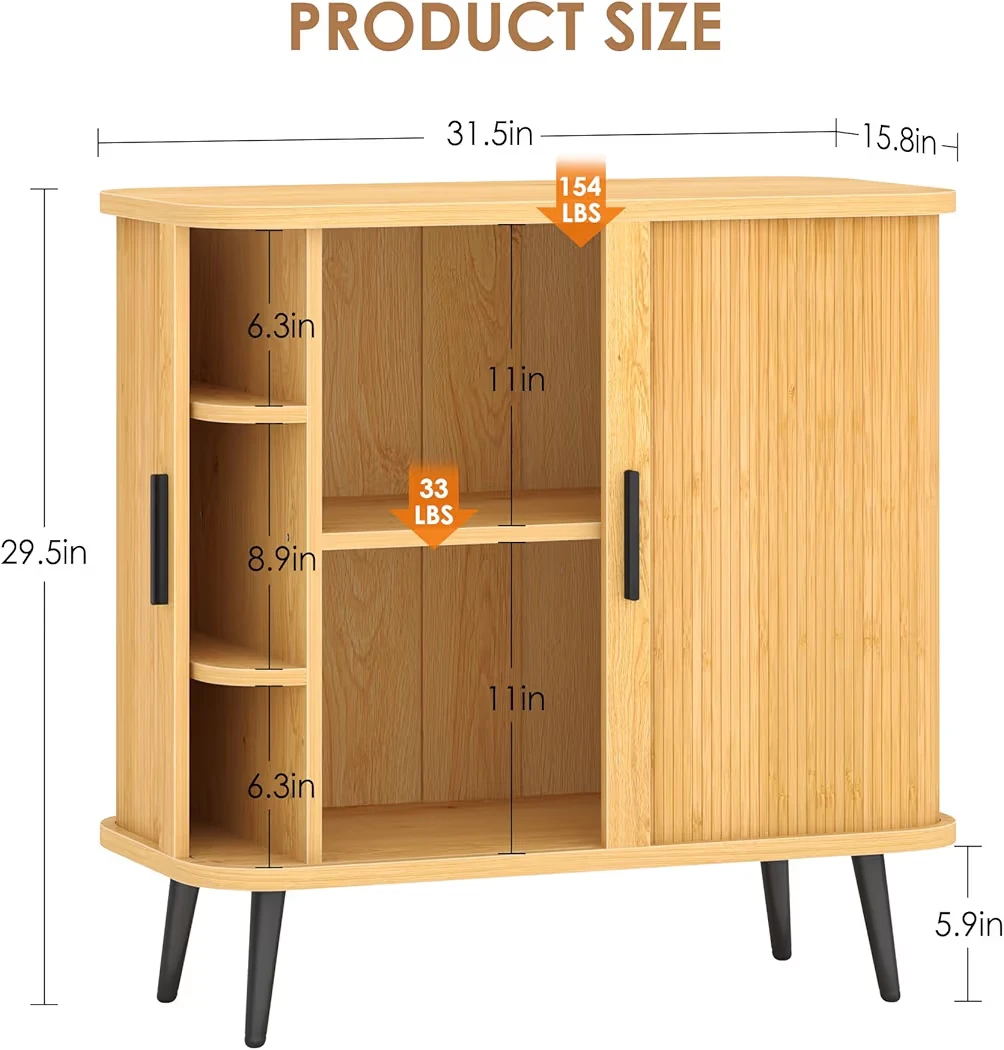 Brand new Modern Bamboo Cabinet with Sliding Doors - photo 5