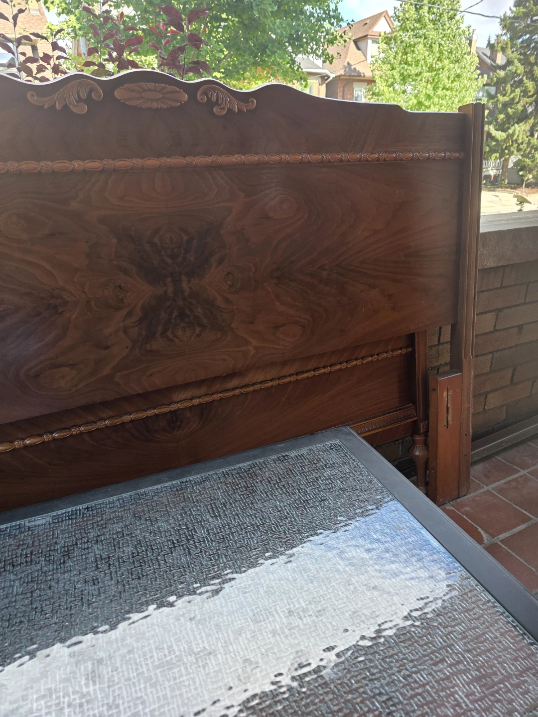 Vintage Ornate Wooden Headboard