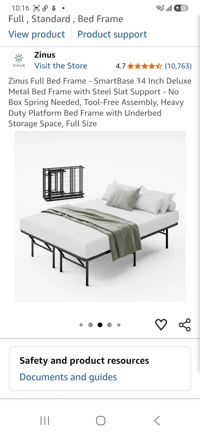 Zinus SmartBase 14 Inch Deluxe Metal Bed Frame - Full Size - photo 4