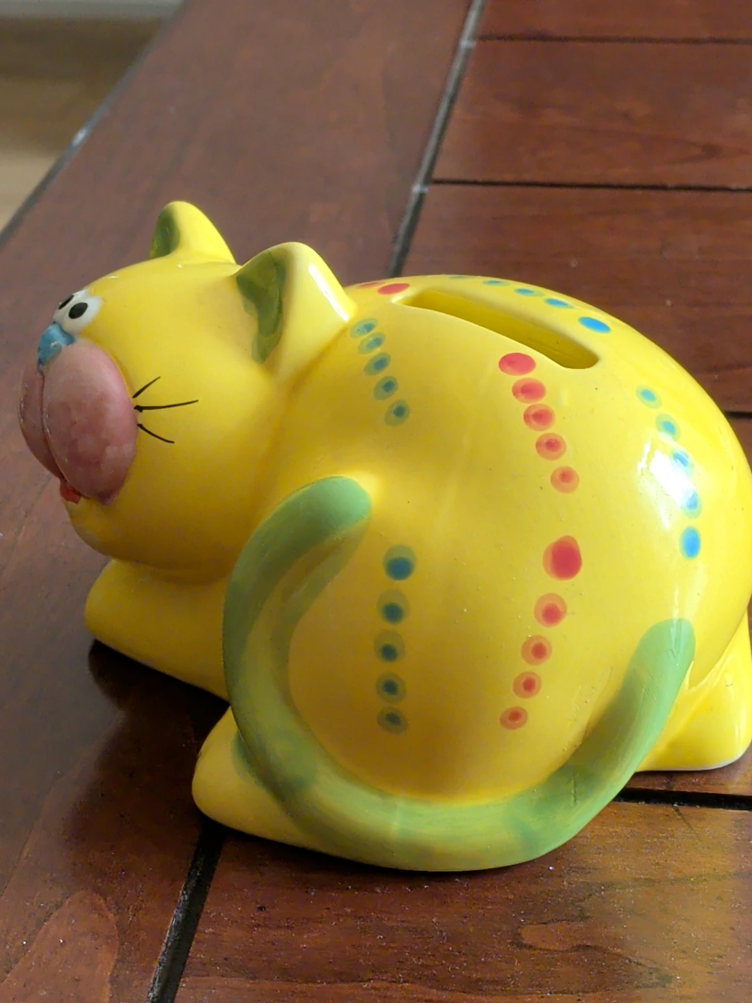 Yellow fat  Cat Ceramic Piggy Bank - photo 3