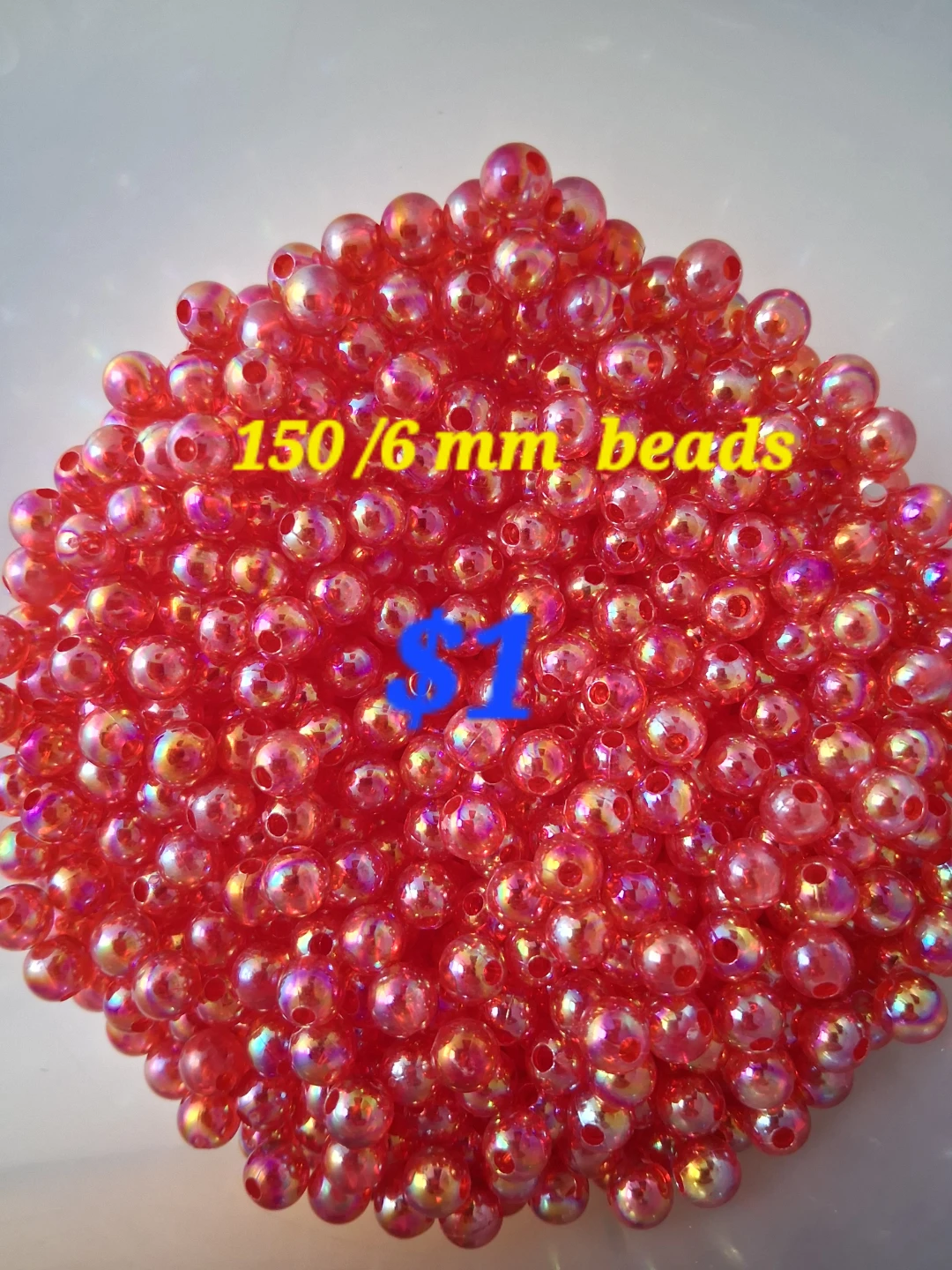 150 Red Beads - 6mm - photo 3