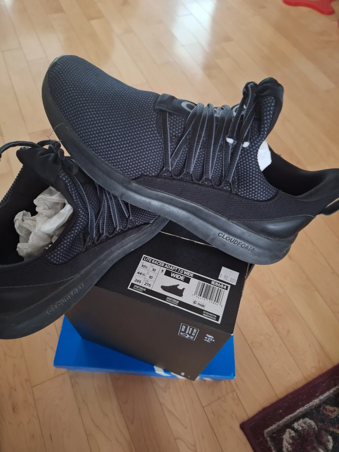 Adidas Lite Racer Adapt 7.0 Wide Running Shoes - Black