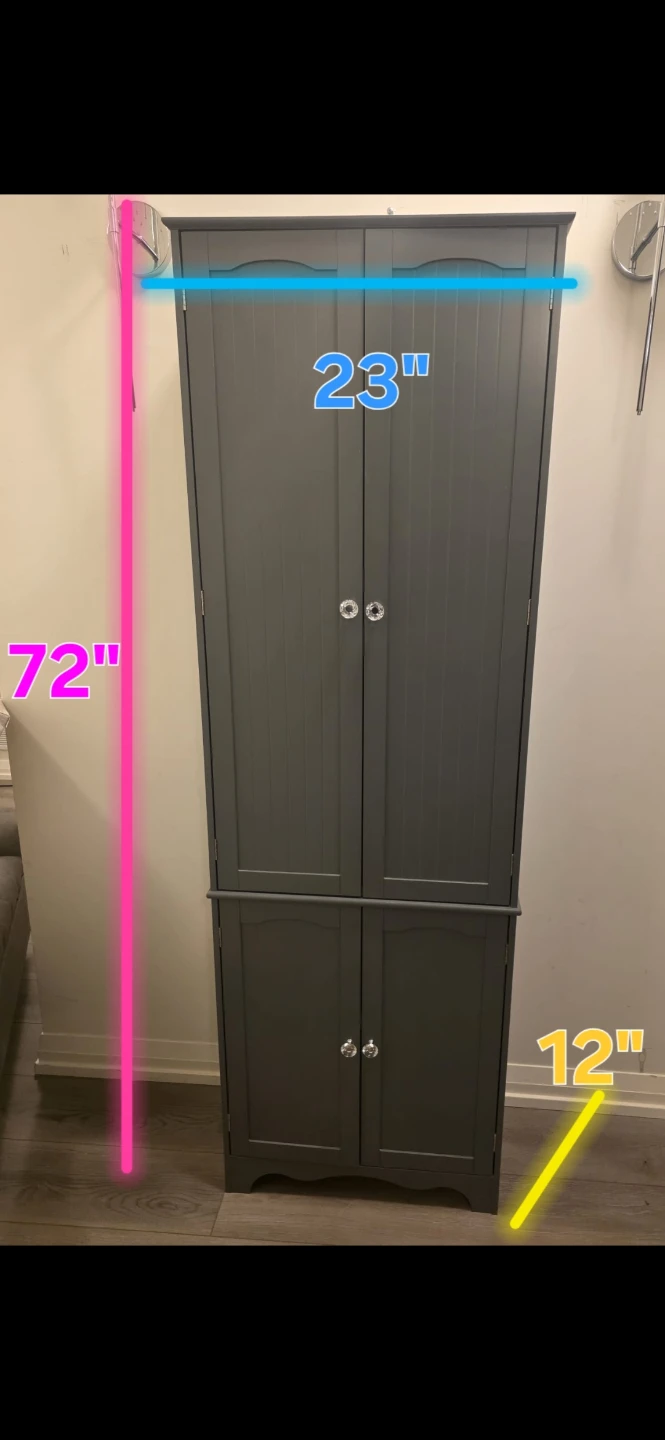 Grey Tall Storage Cabinet