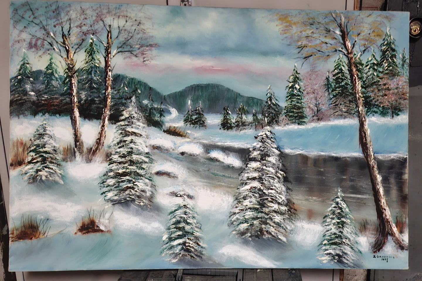 Winter Landscape Oil Painting