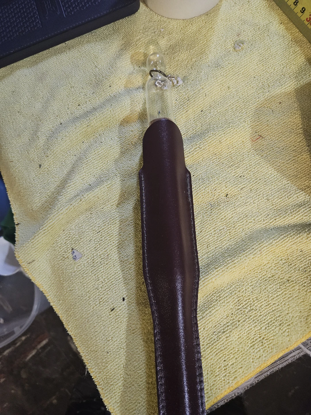 Glass Thermometer with Leather Case - photo 2