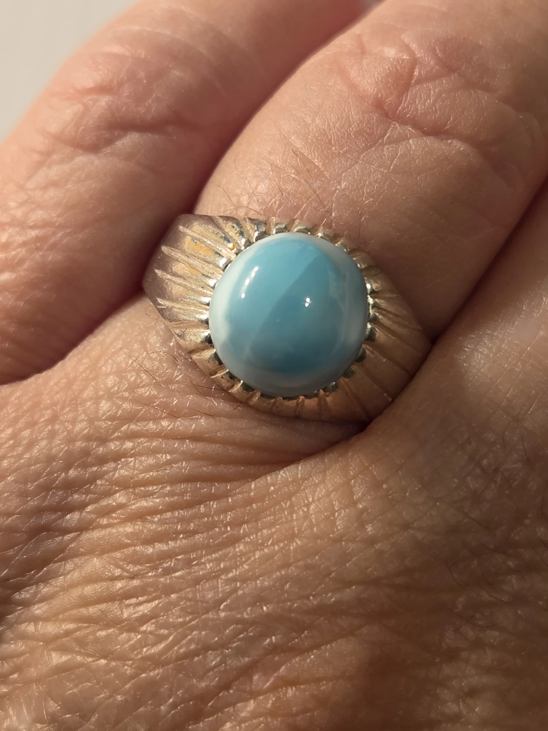Sterling Silver Ring with Larimar Stone - photo 3
