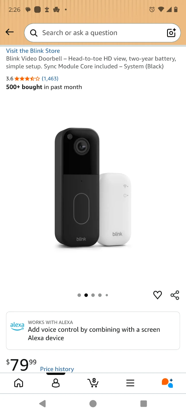 Blink Video Doorbell - HD View, Battery - photo 2