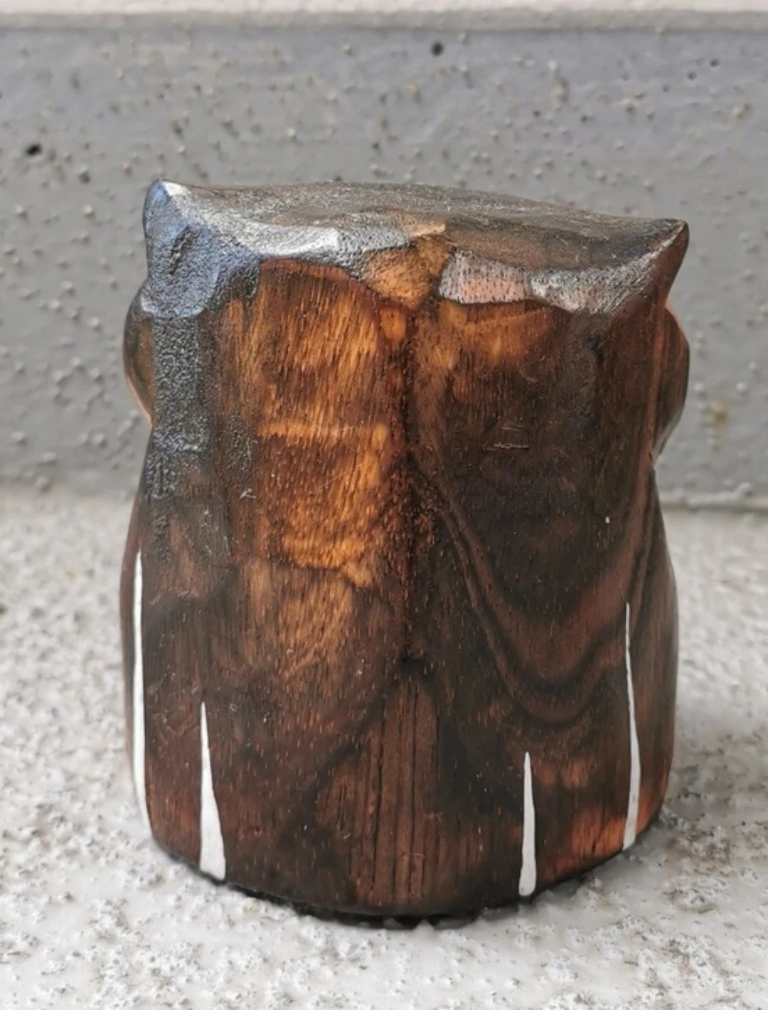 Vintage Hand Carved Hand Painted Wooden Owl Folk Art Figurine - photo 4