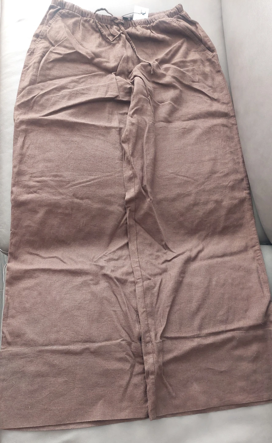 Dynamite Linen Wide Leg Pants Brown (S) - photo 2
