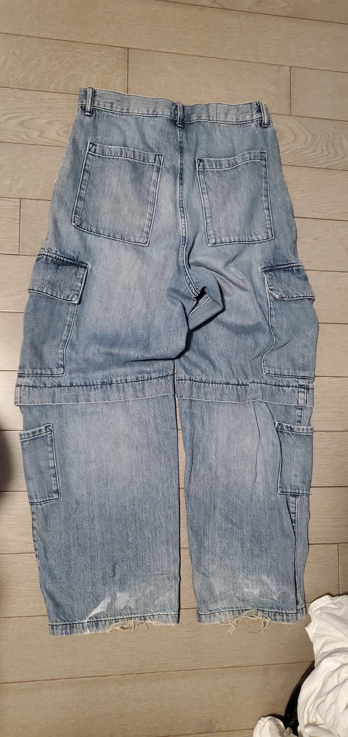 vintage h&m baggy cargo denim - photo 2