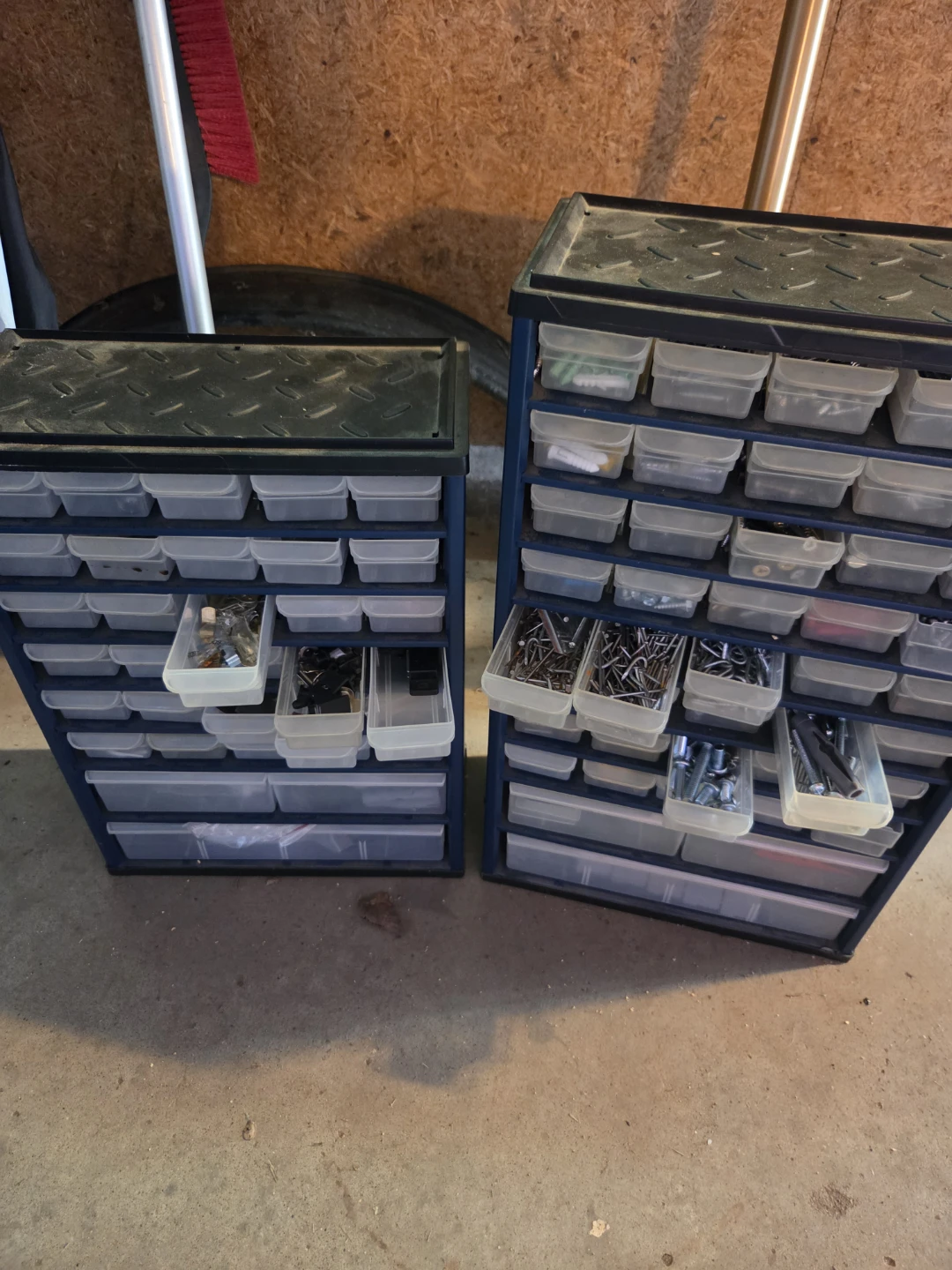 Two of drawer organizers with hardware