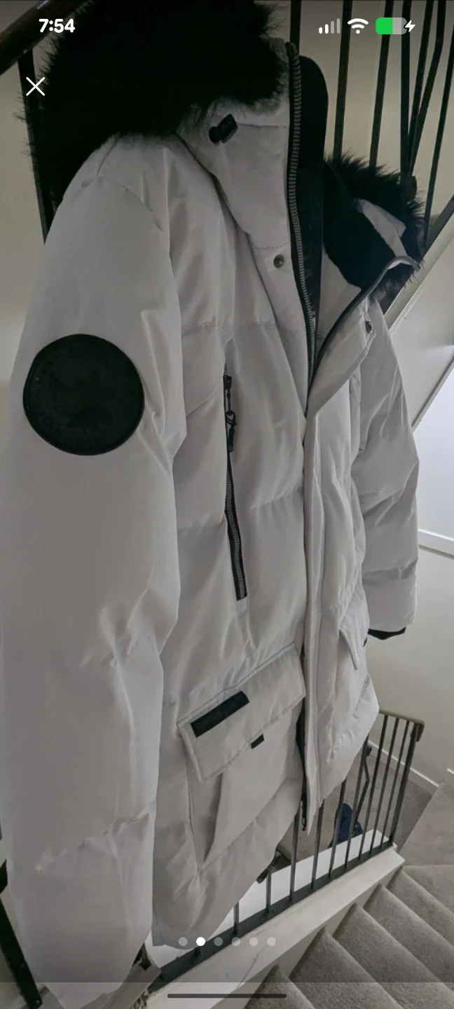 Canada Goose White Puffer Jacket with Fur Trim - photo 3