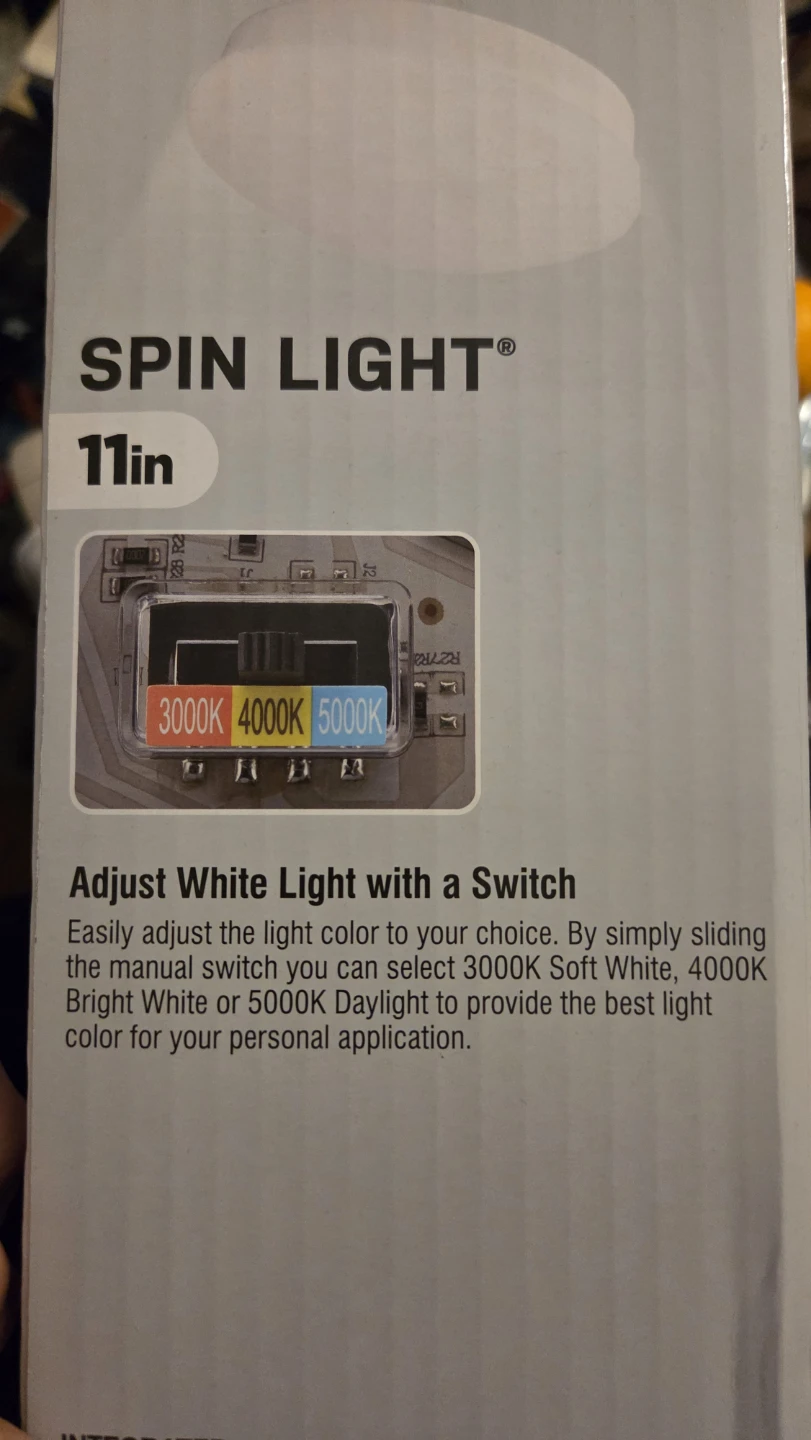 Commercial Electric 11in. Spin light White - photo 2