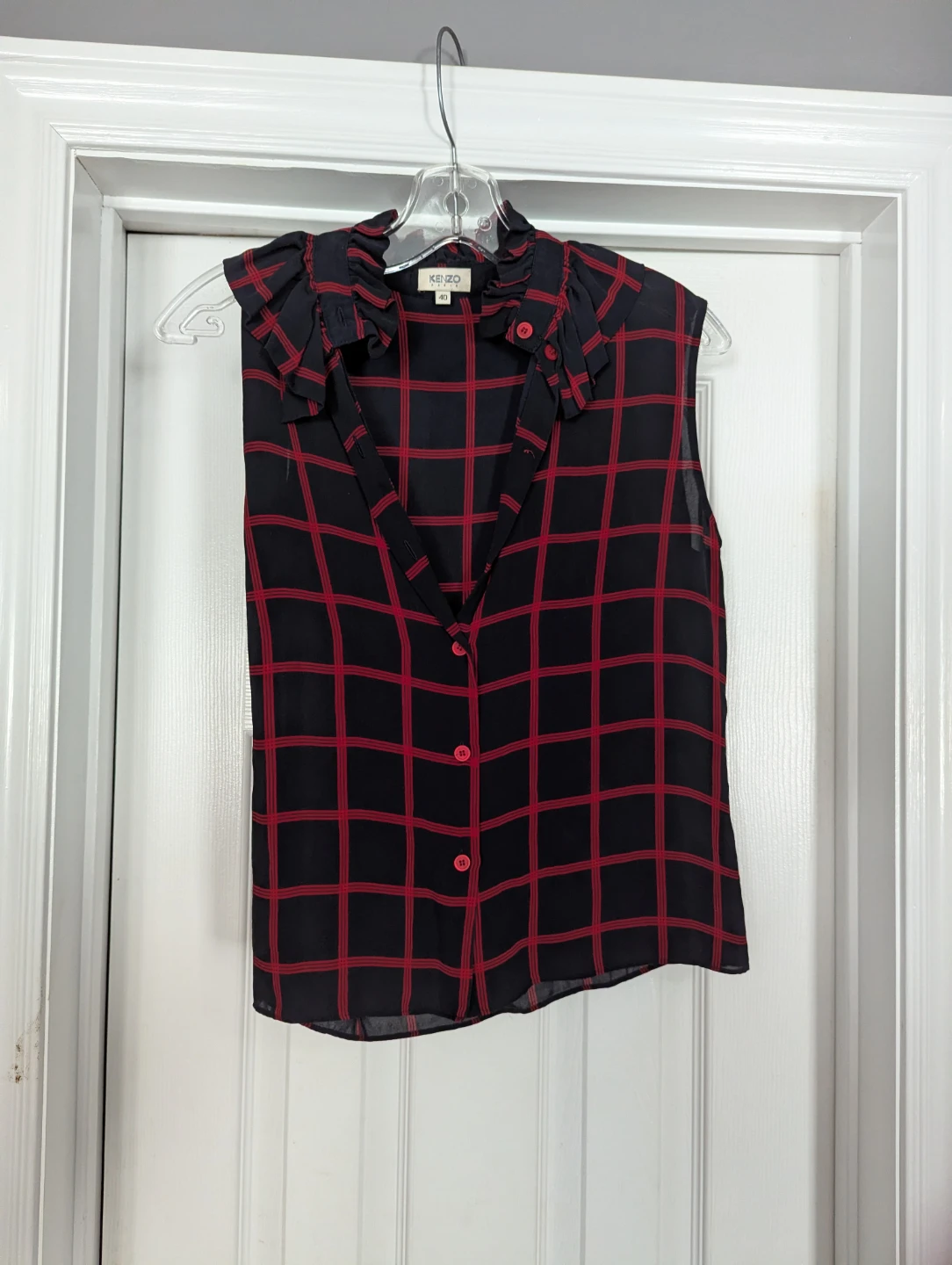 KENZO PARIS Sleeveless Ruffle Blouse - Size 40 - photo 3