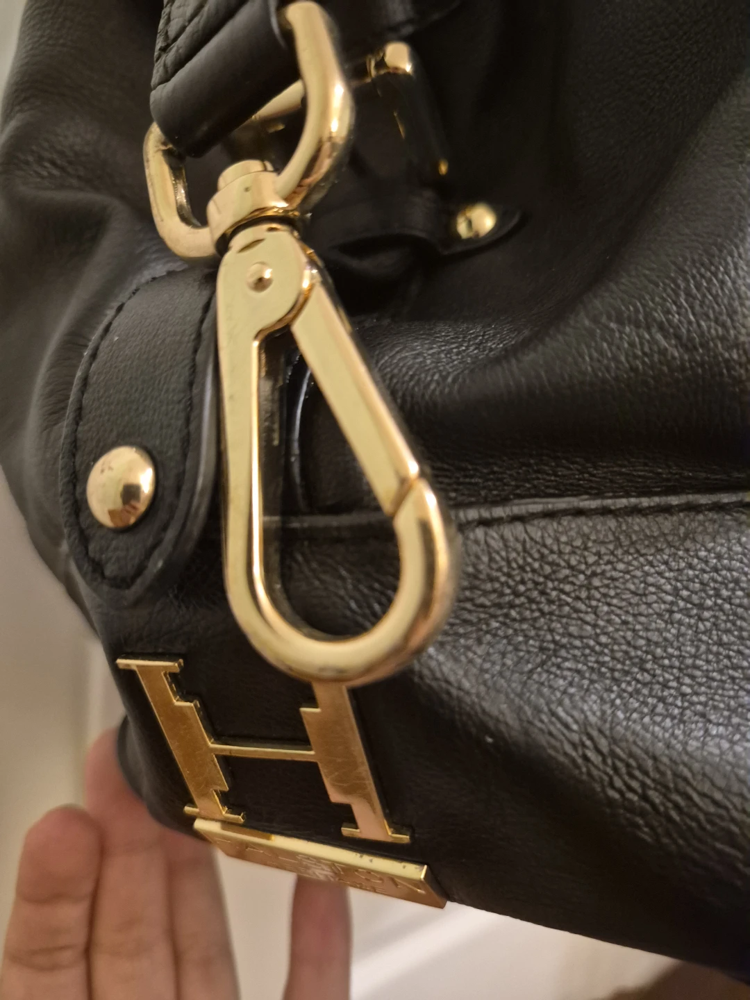 Halston Heritage Brandy Black Leather Satchel Bag - photo 4