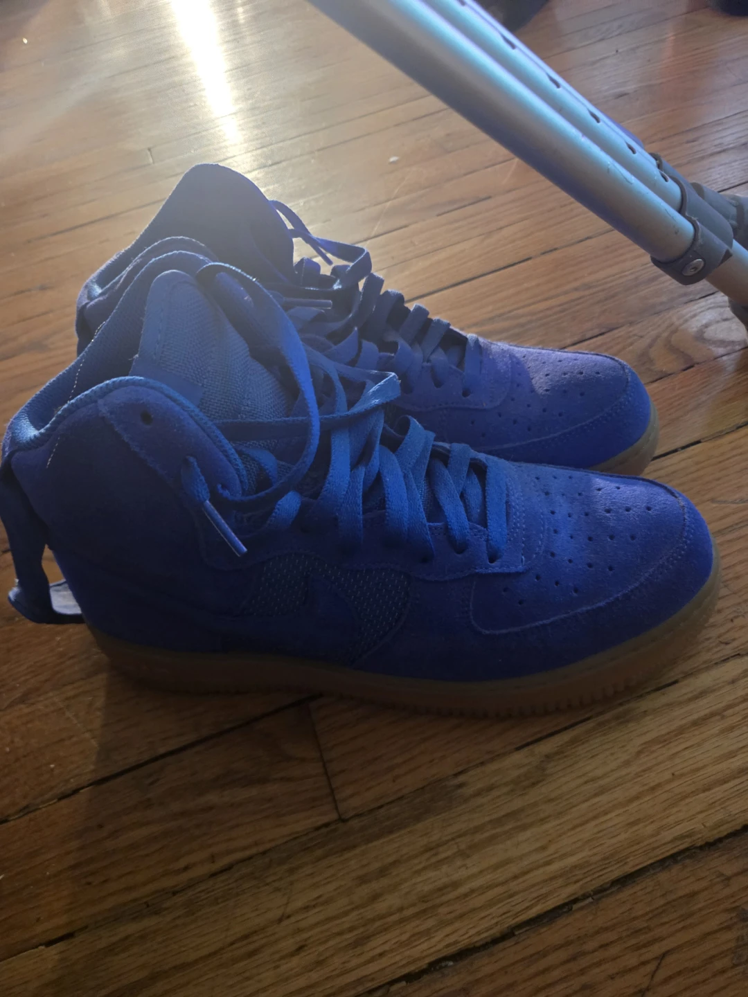 Nike Air Force 1 High Royal Blue Suede Gum Sole - photo 2