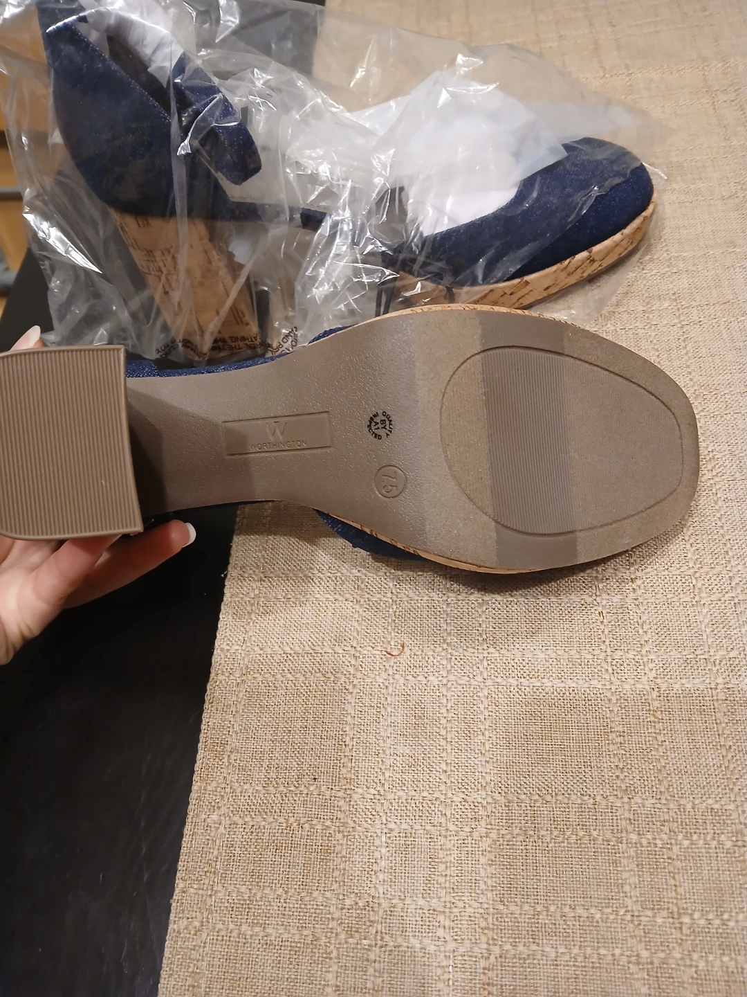 Brand new Worthington denim cork block heels size 7.5 - photo 5