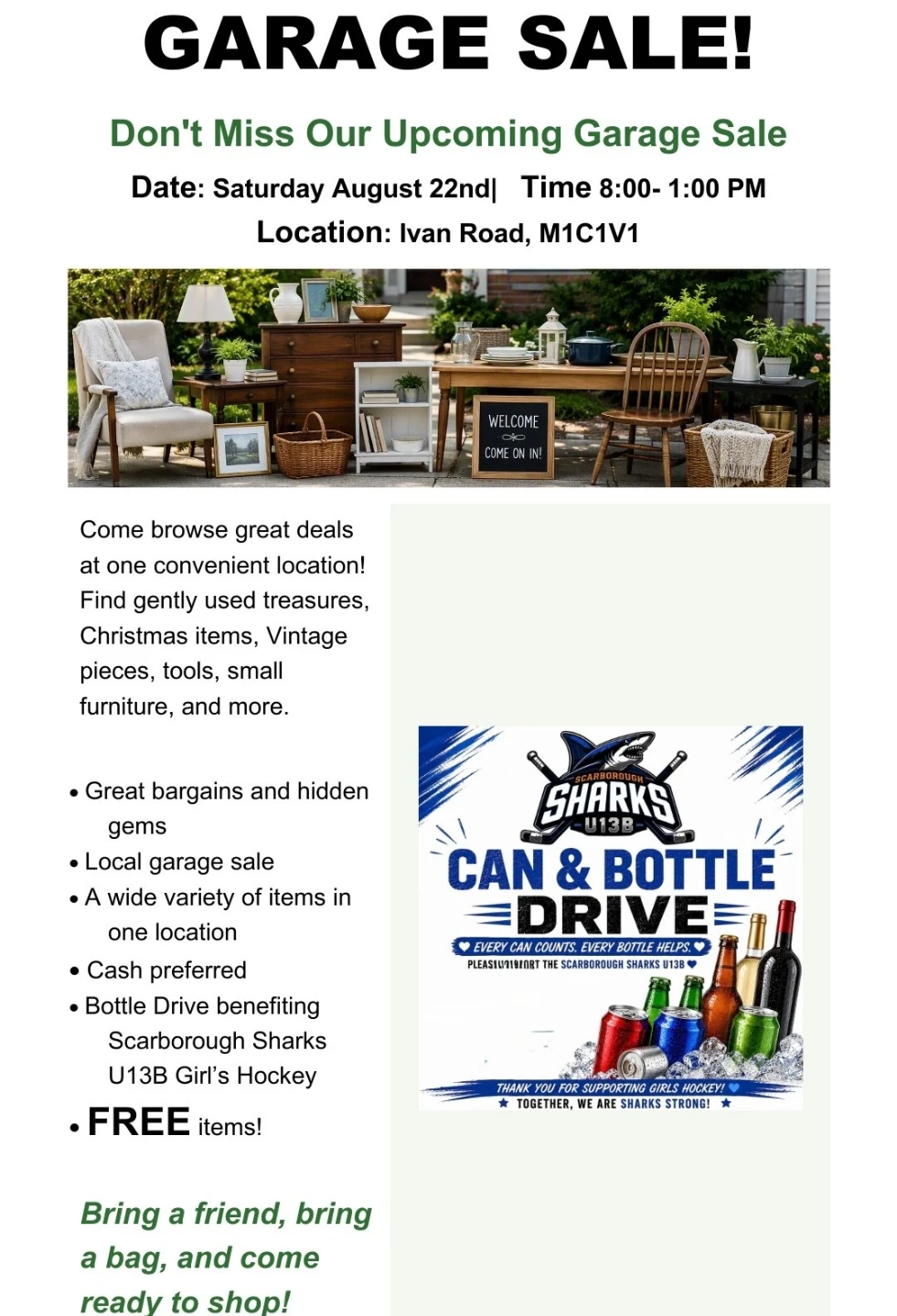 Garage Sale - Saturday August 22nd