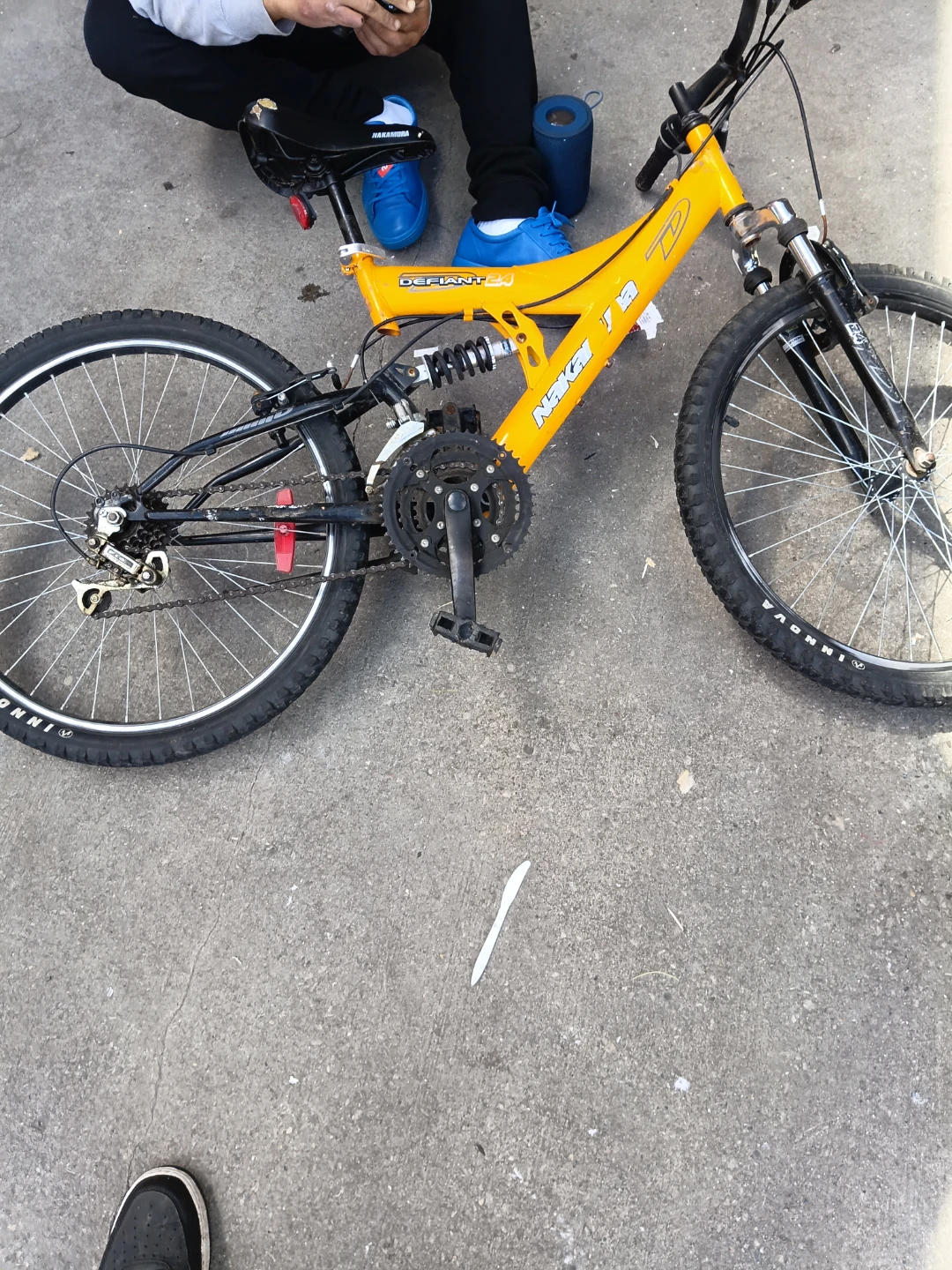 Orange "Defiant" Mountain Bike