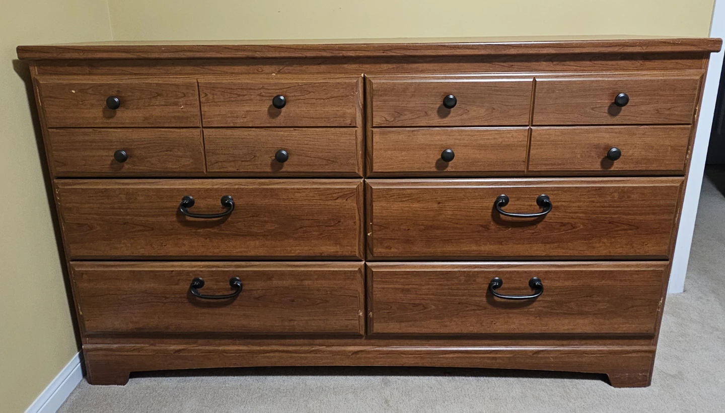 Cherry Wood Bedroom Set - Dresser, Bed Frame, Nightstand - photo 3