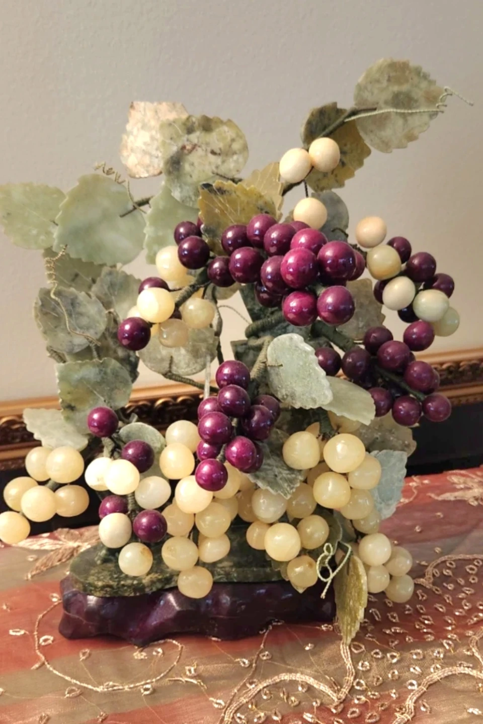 Jade Grape Cluster Sculpture