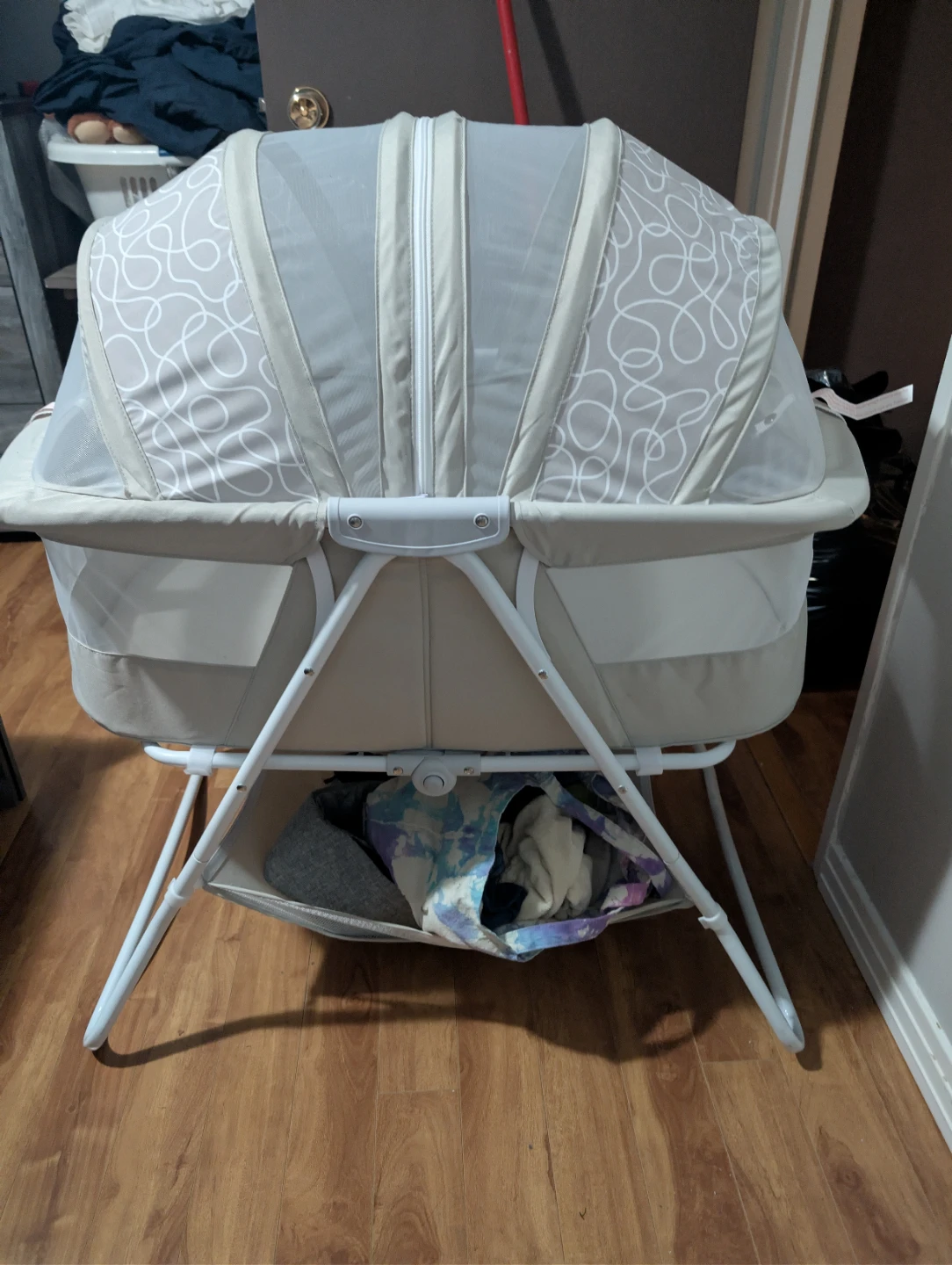 Baby bassinet boy clothes and carrier