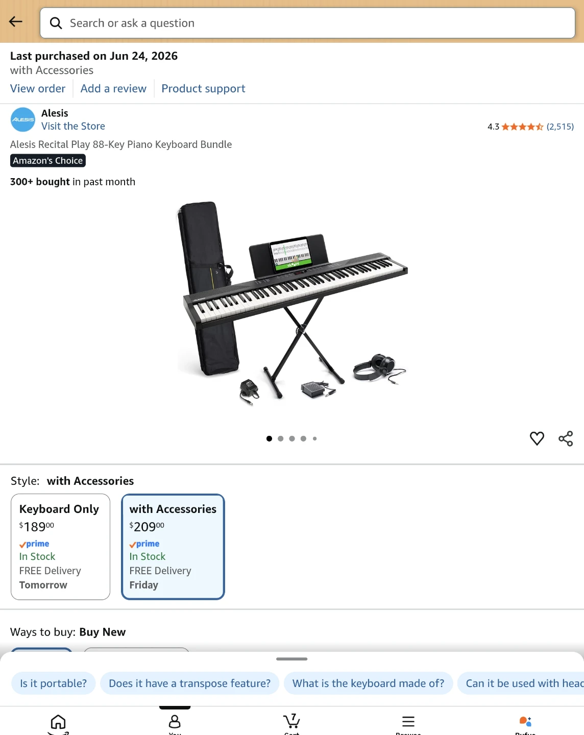 Alesis Recital Play 88-Key Piano Keyboard Bundle