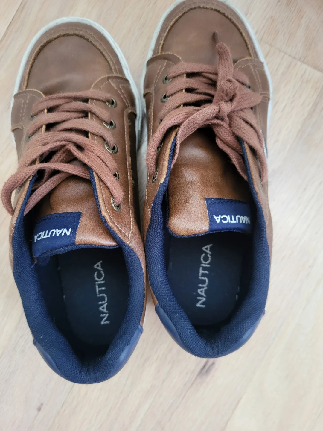 Nautica Brown Lace-Up Sneakers - Youth Size 2 - photo 5
