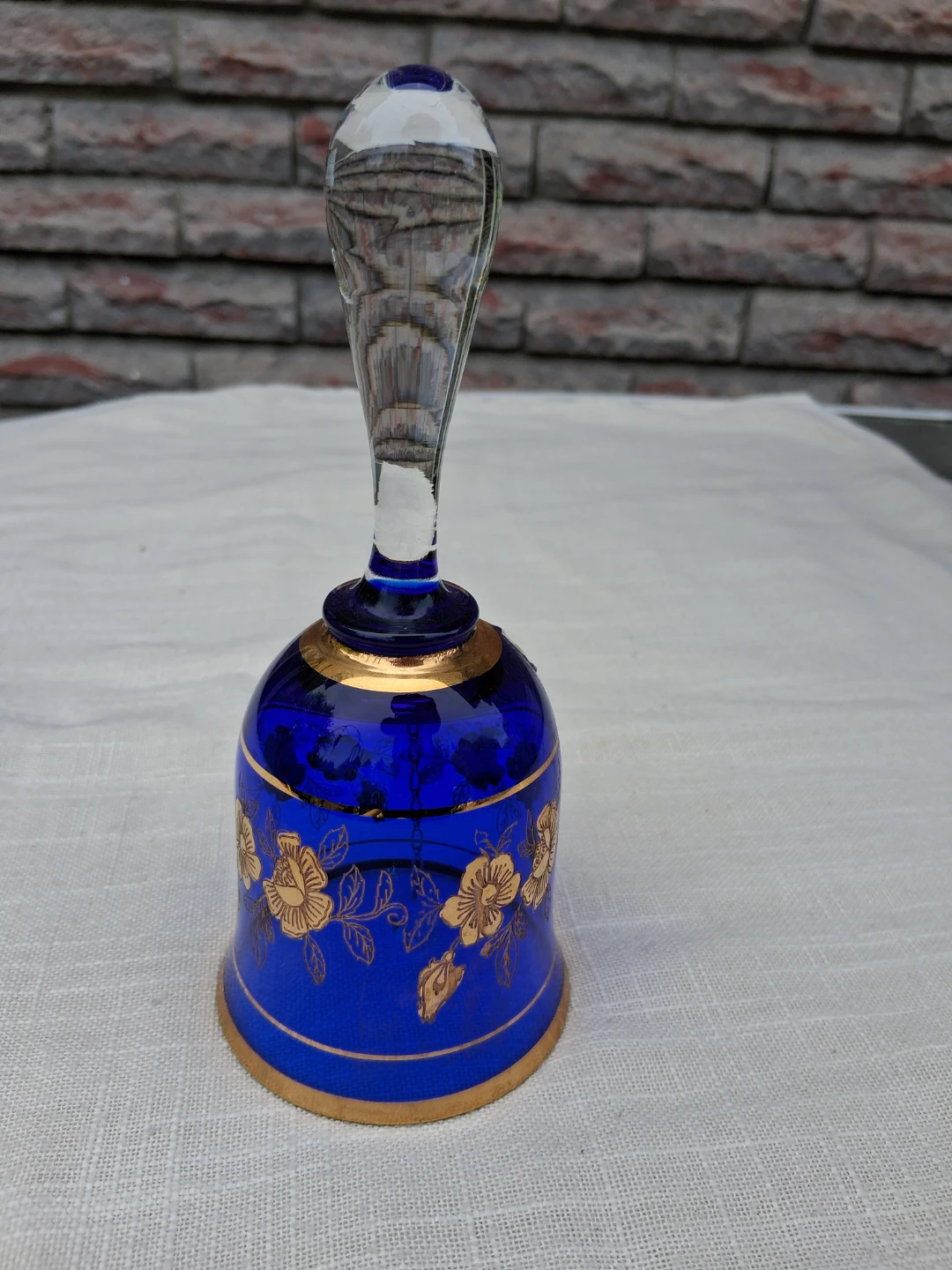 Bohemian Crystal Bell with Gold Floral Design - photo 2