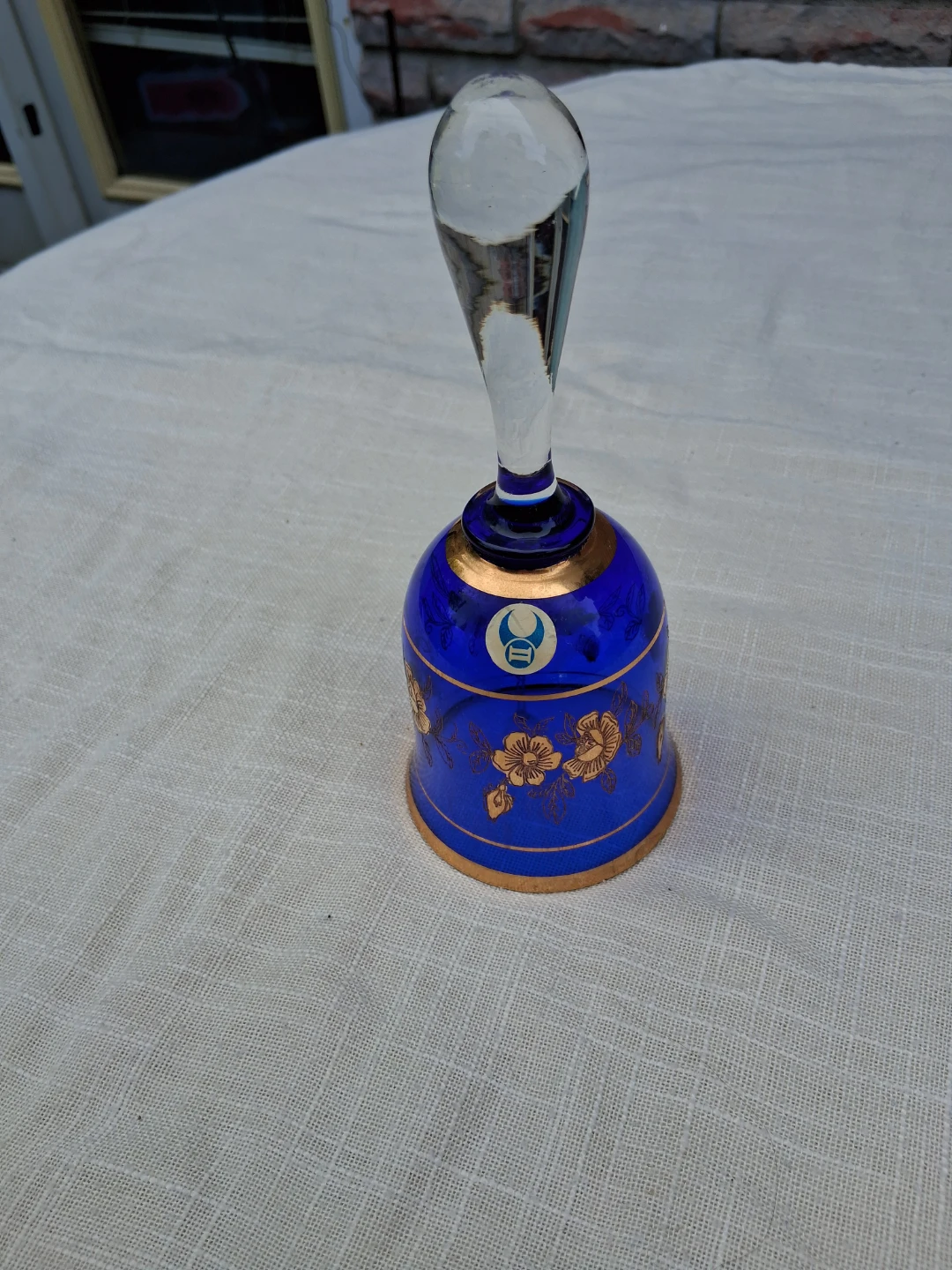 Bohemian Crystal Bell with Gold Floral Design - photo 3