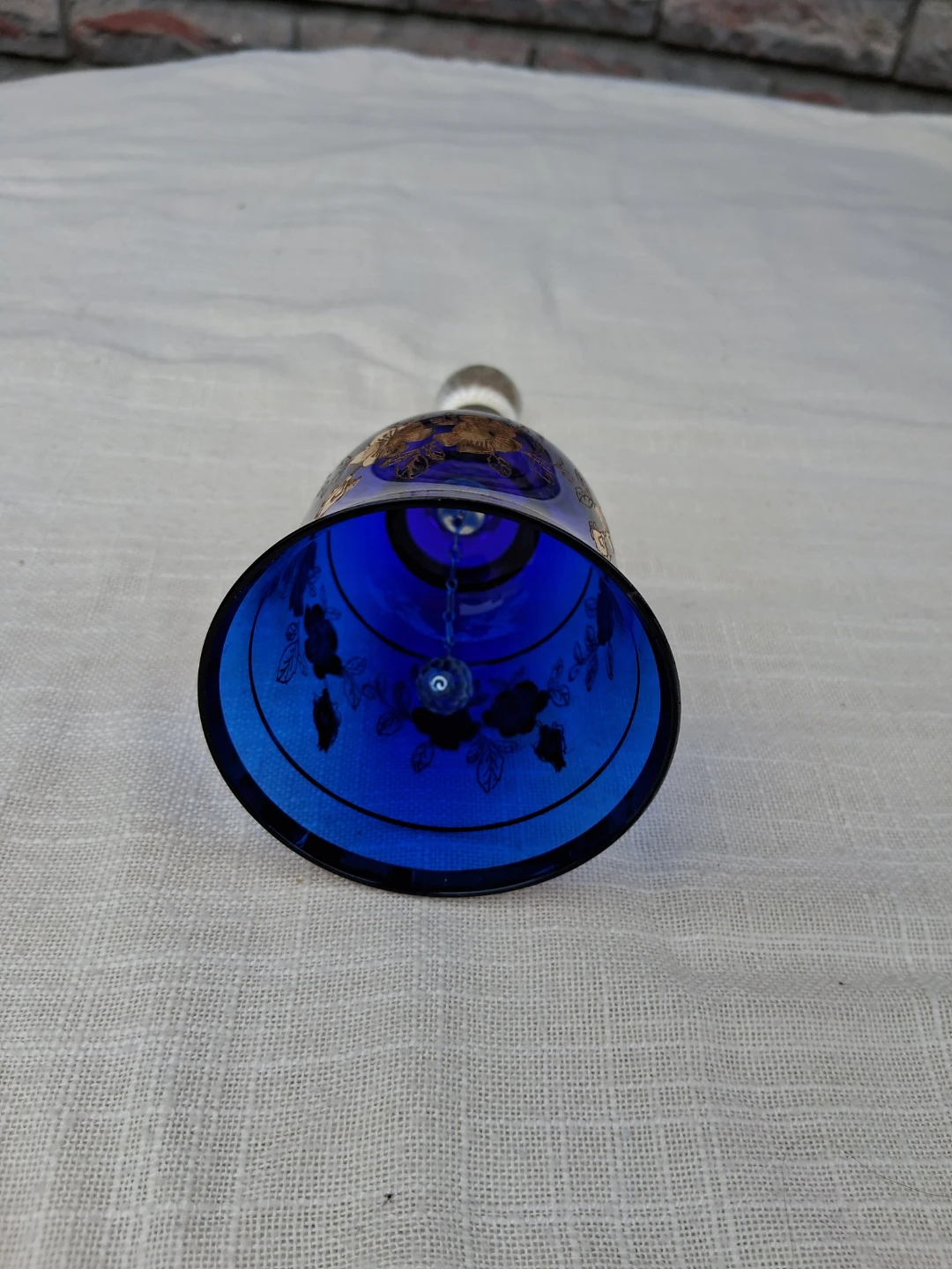 Bohemian Crystal Bell with Gold Floral Design - photo 4
