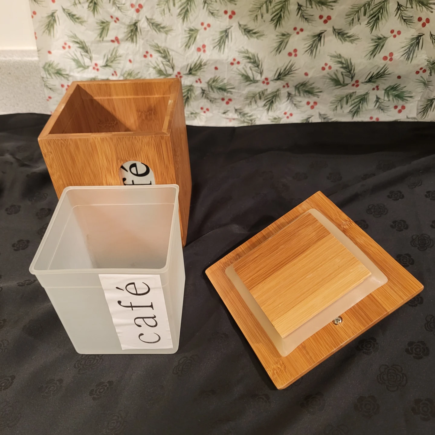 Bamboo Coffee Canister with Frosted Inner - photo 3