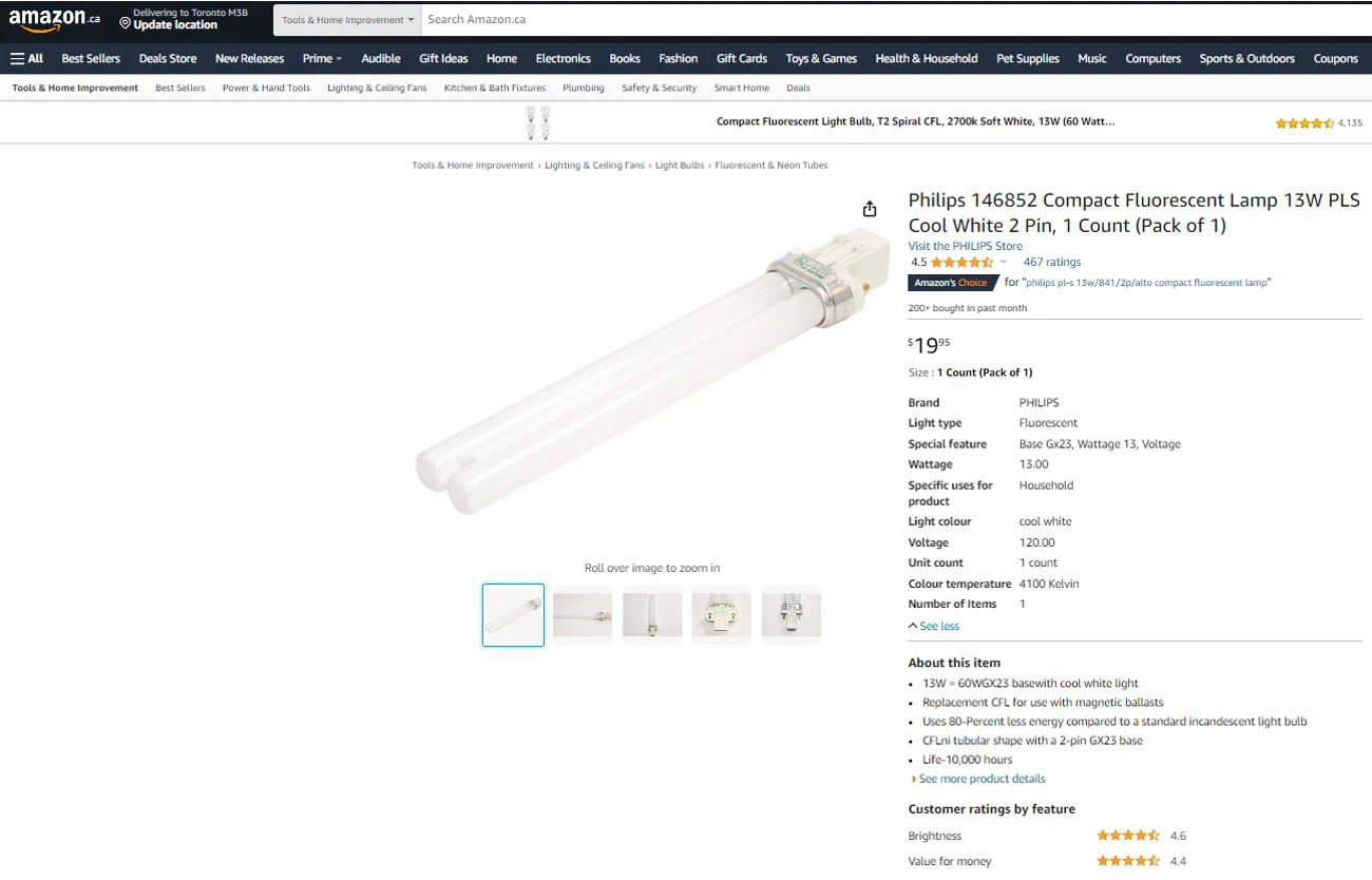 Ceiling Light + Fluorescent Lamp - Brand New in Box!! - photo 5