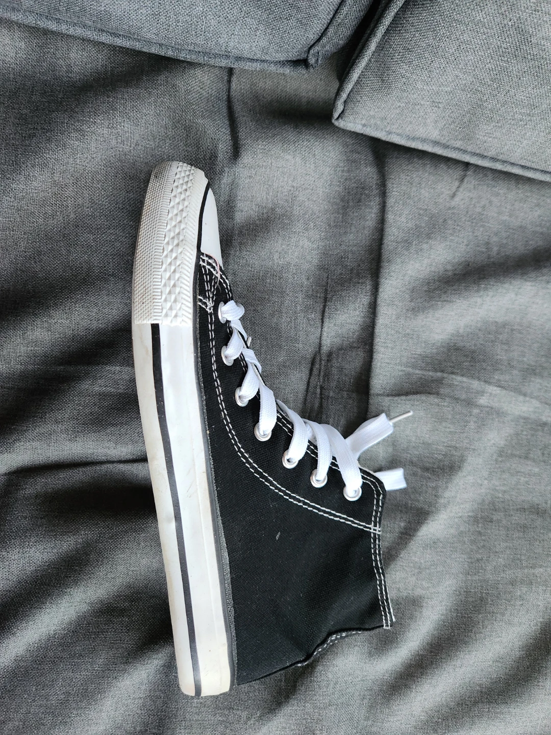 Black High-Top Canvas Sneakers