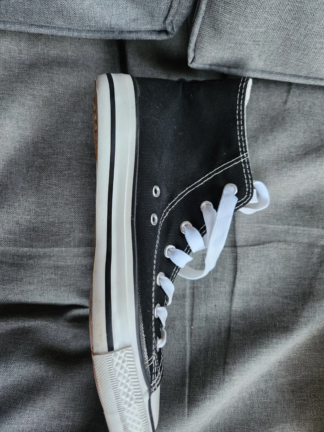 Black High-Top Canvas Sneakers - photo 2