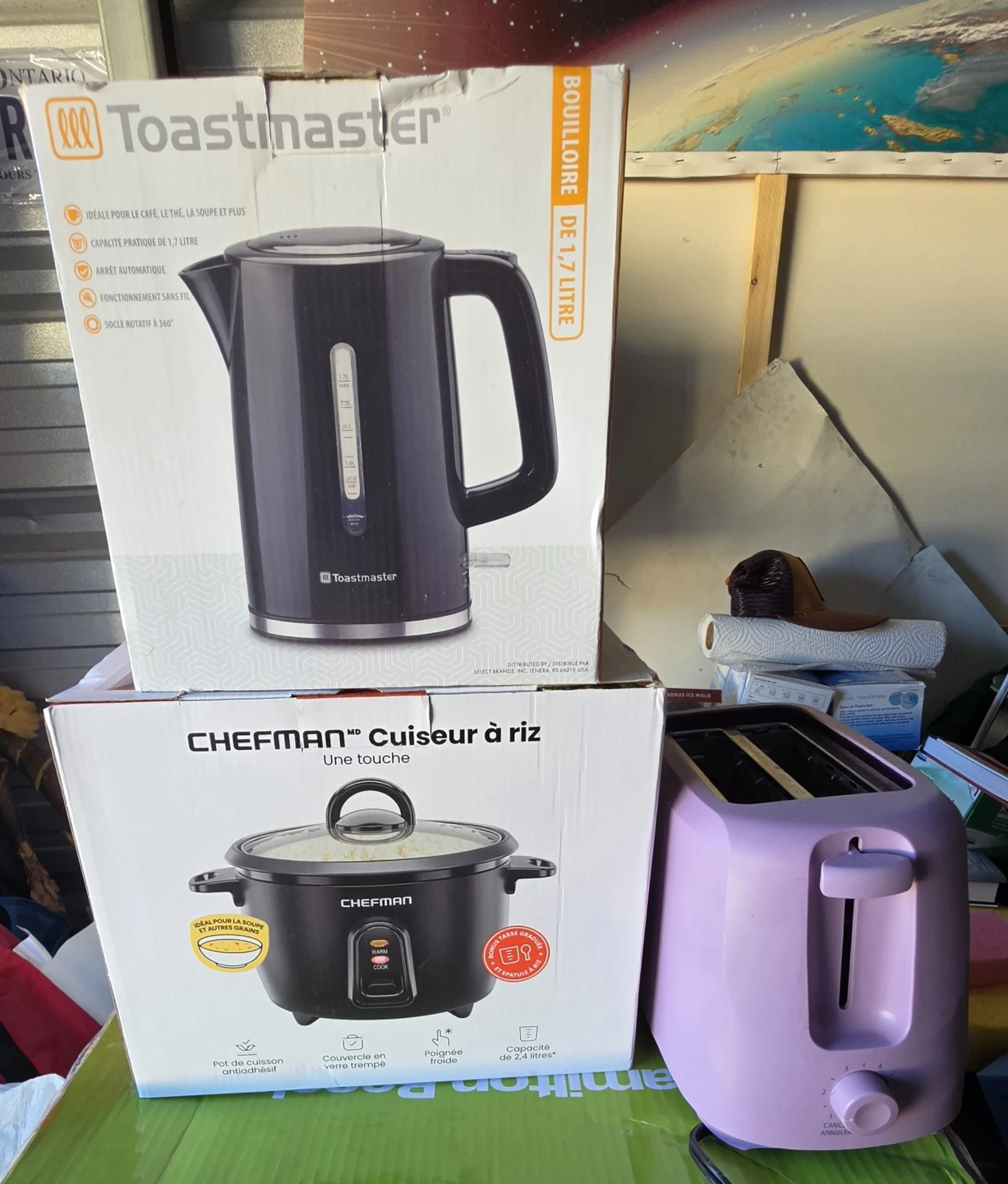Toastmaster 1.7L Electric Kettle & Chefman Rice Cooker