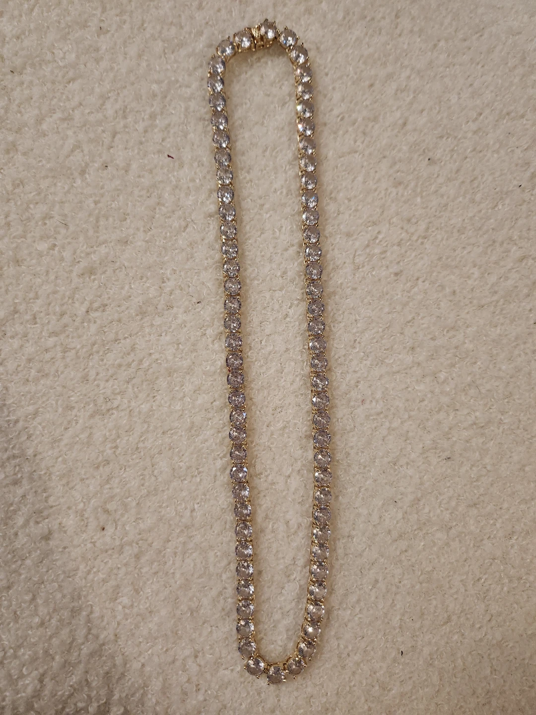 Gold Plated Cubic Zirconia Tennis Necklace