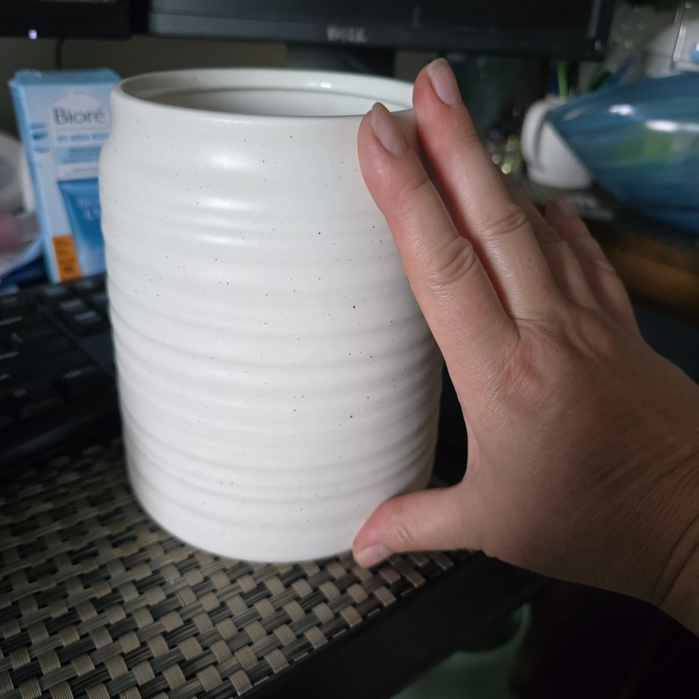 White Stoneware Pot