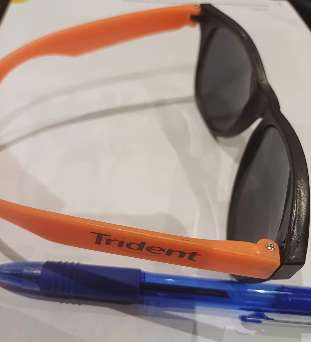 Sunglasses - Black / Orange Arms, 'Trident' Logo - photo 4