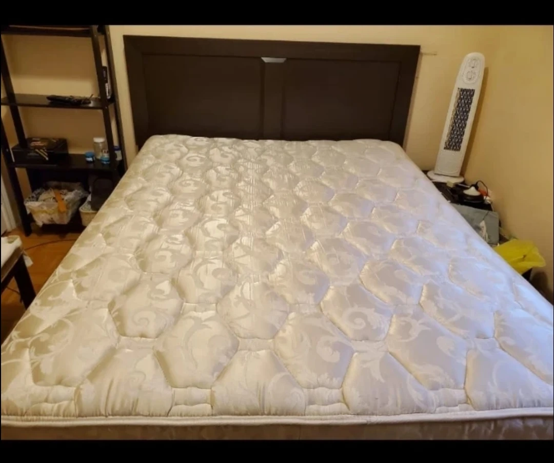 Queen Size bed with Seally Mattress, Bed Frame and Headboard