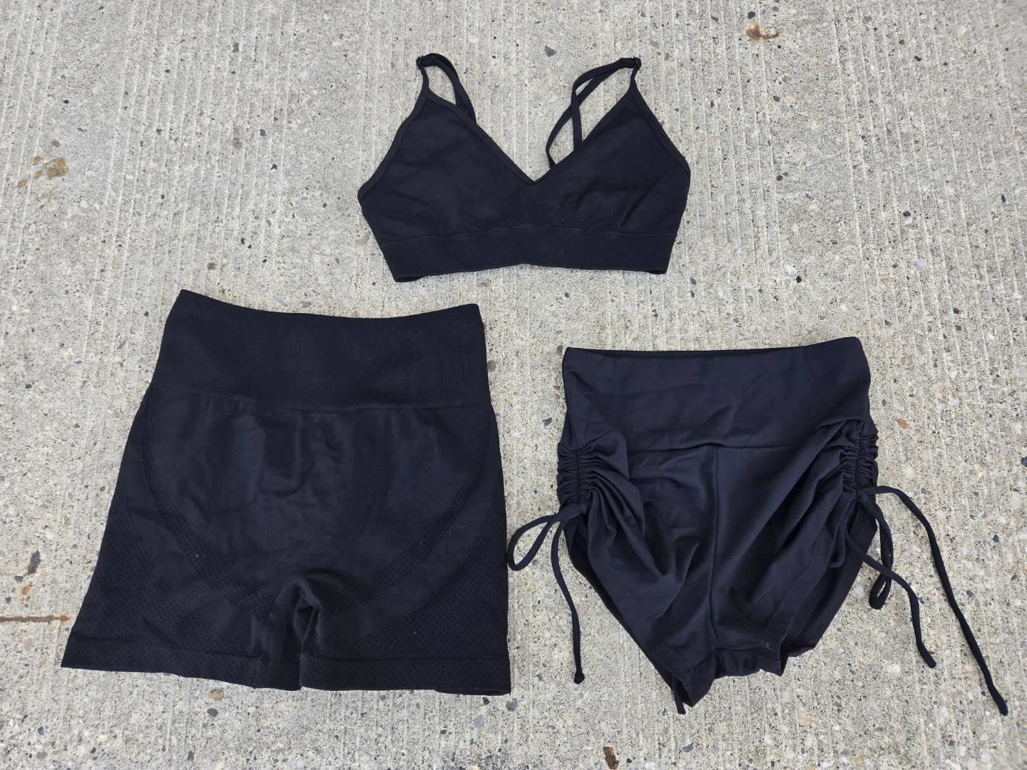 Black Workout Set w/ Xtra Shorts