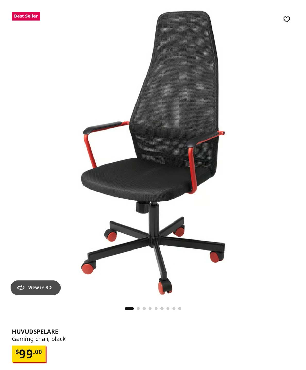 IKEA HUFVUDSPELARE Gaming Chair - Black