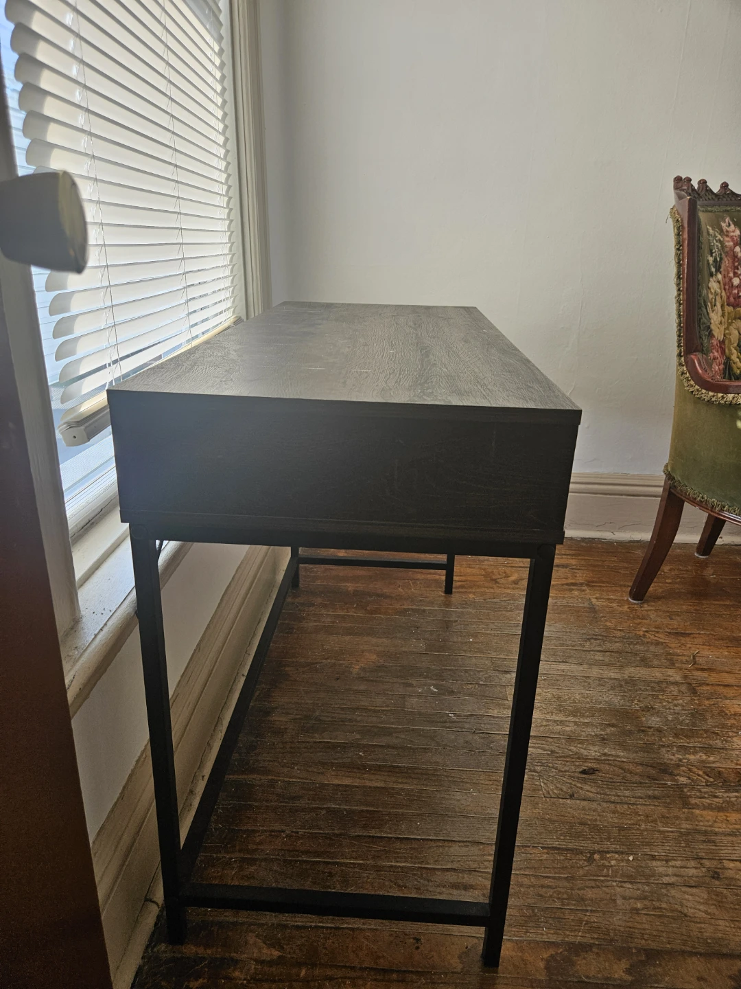 Dark Wood Desk with Drawer - photo 4