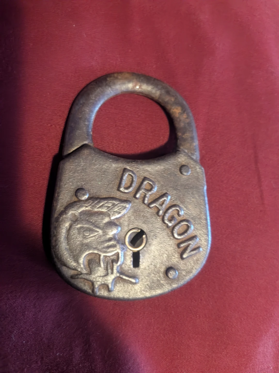 Dragon vintage brass padlock