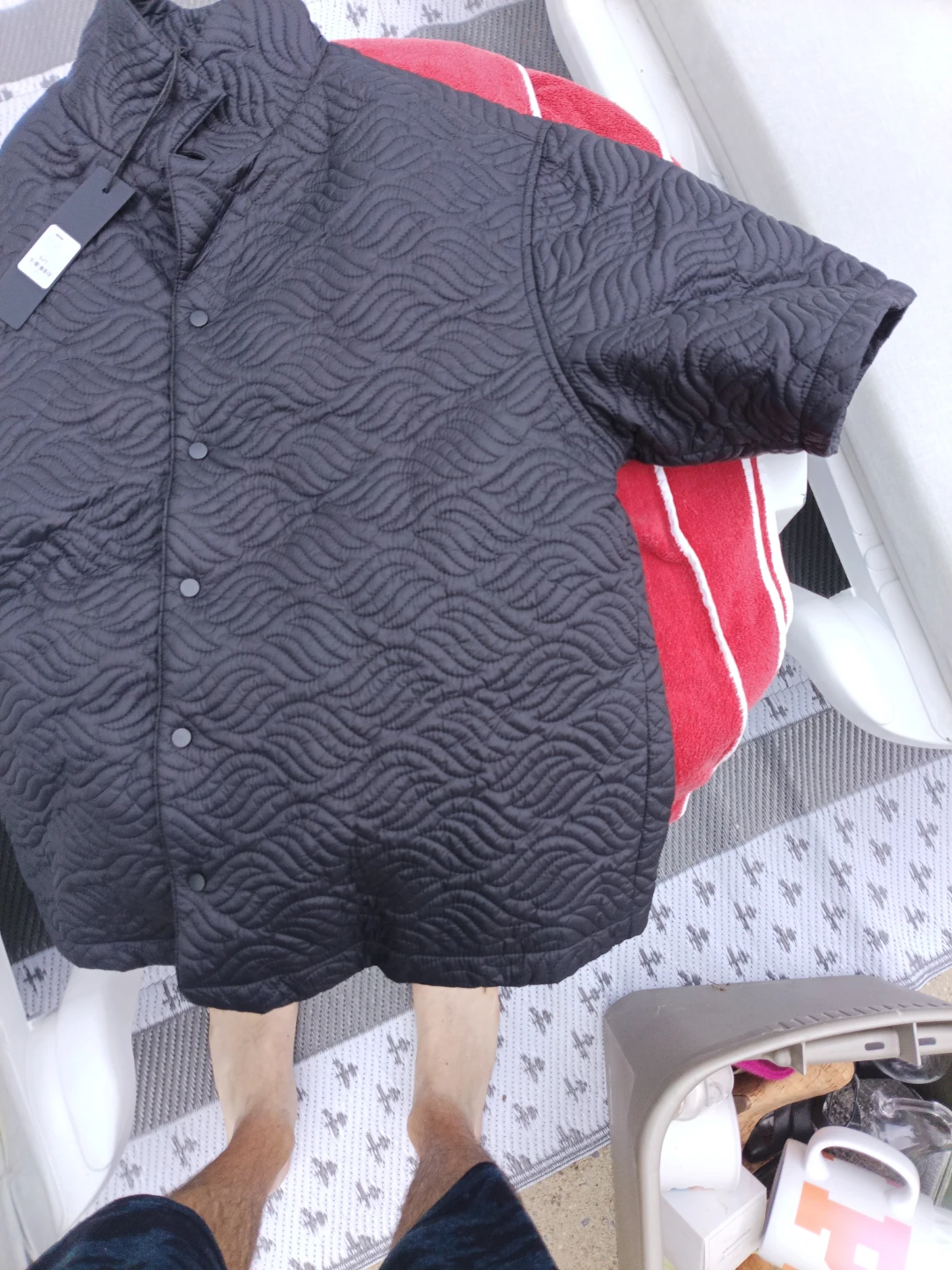 Black Quilted Button-Up Jacket - photo 2