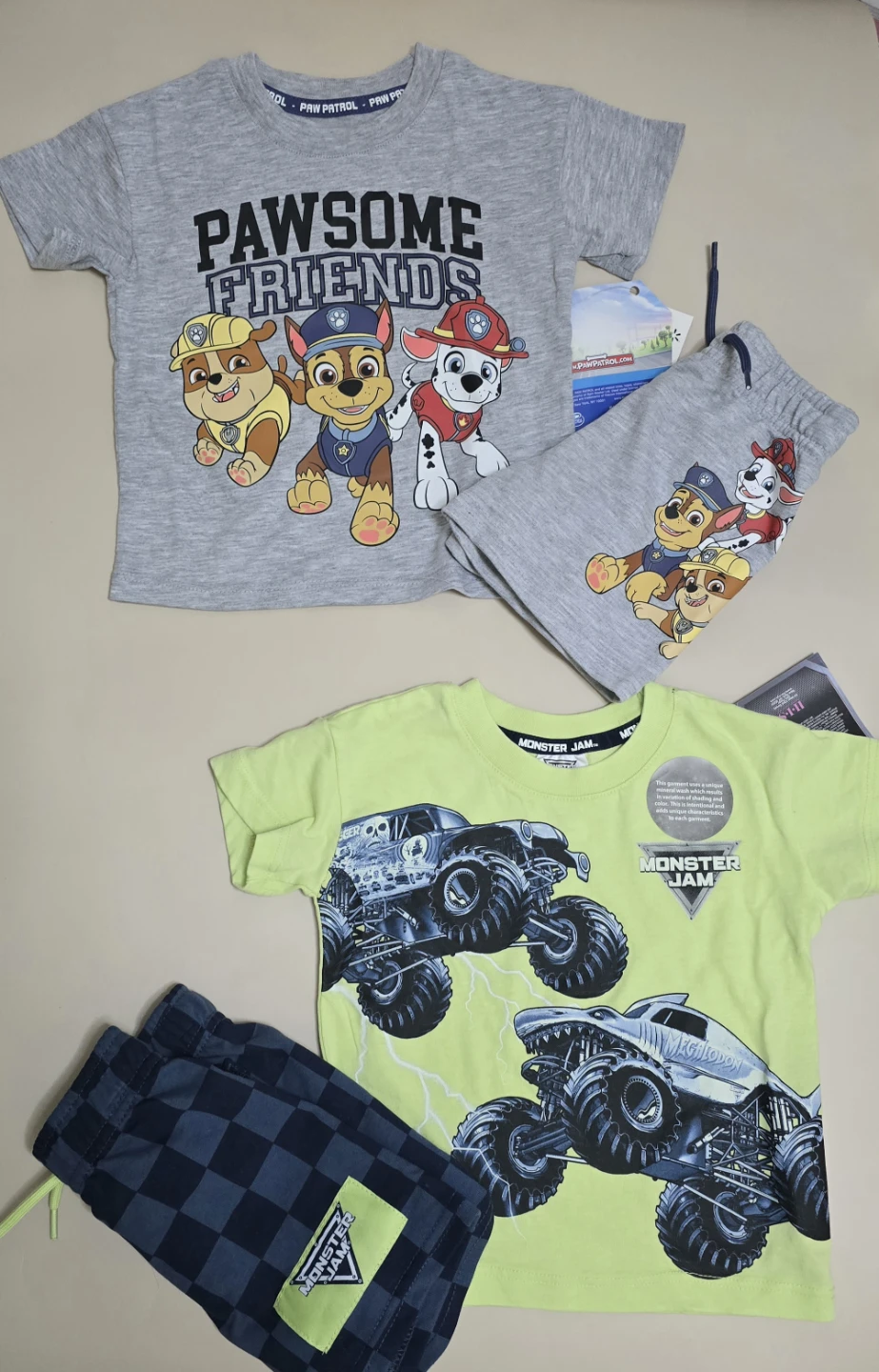 Paw Patrol & Monster Jam Kids Clothing Set 12 months