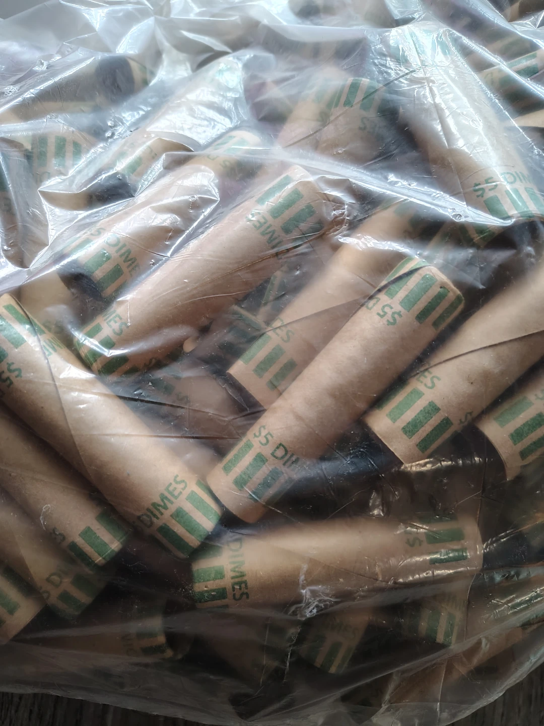 Rolls of Dimes - $5 Each roll coin wrappers free