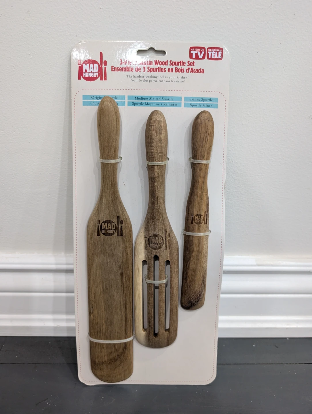Mad Hungry 3-Piece Acacia Wood Spurtle Set