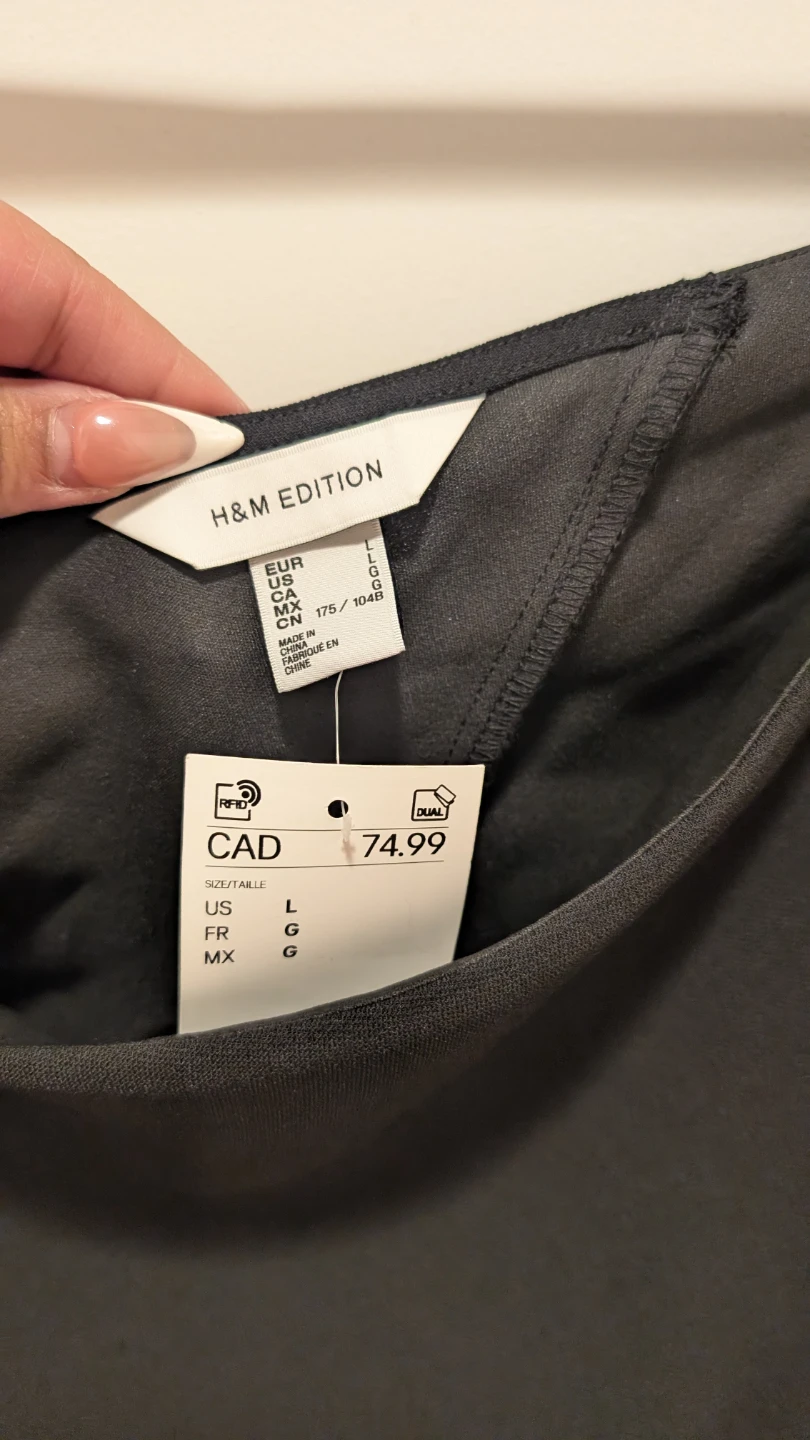 H&M Black One Shoulder Cap Top L - photo 2