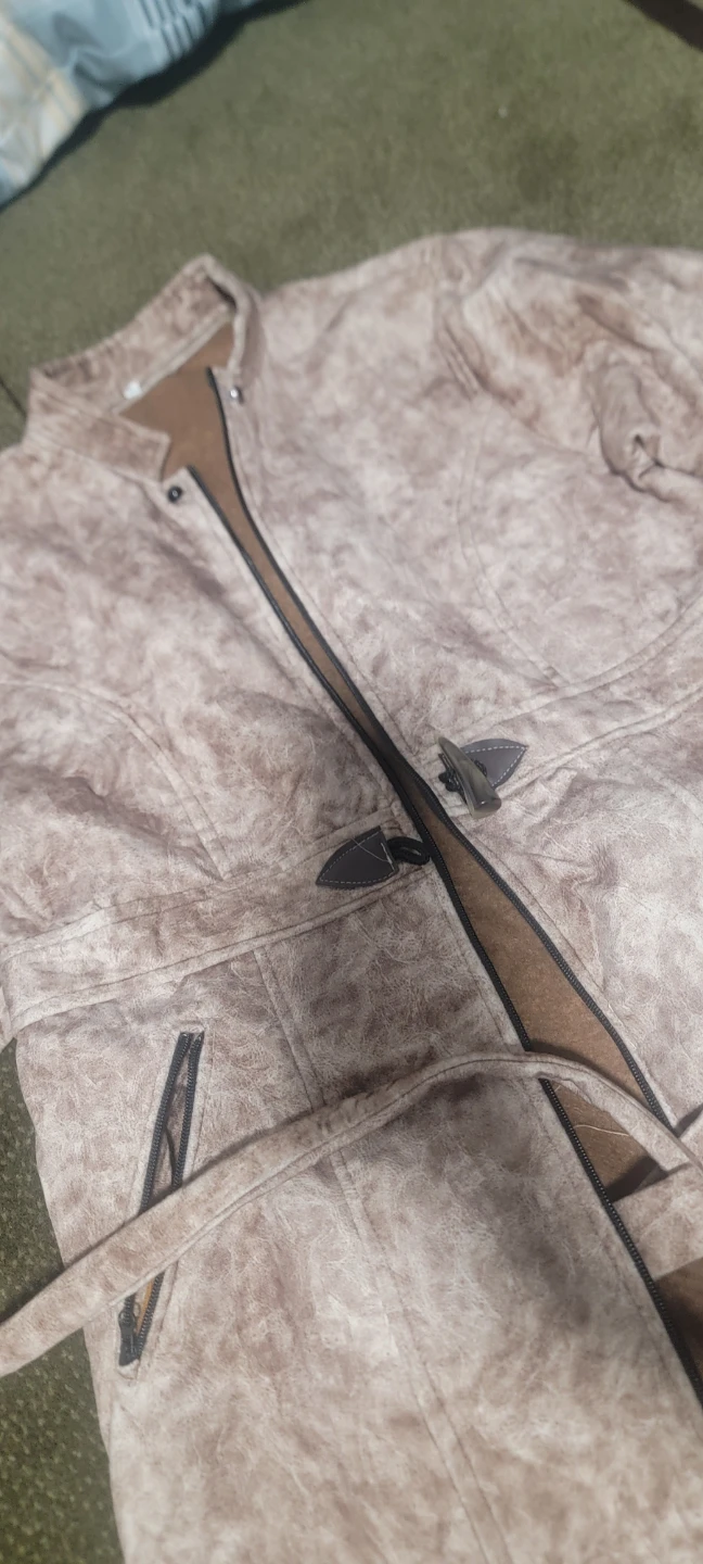 Women's Beige Patterned Trench Coat - photo 3